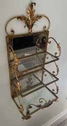 Magnificent Three Tiered Mirror Back Glass Shelf Display