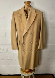 Mens Vintage Brooks Brothers Wool Dress Coat - Camel - 44R