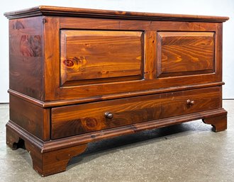 A Vintage Paneled Pine Blanket Chest By Ethan Allen