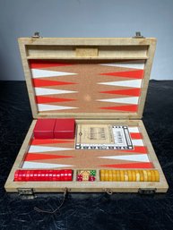 Vintage Backgammon Game With Bakelite Pieces.