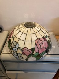 Large Stained Glass Lamp Shade Floral Design