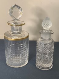 Pair Of Crystal Perfume Bottles