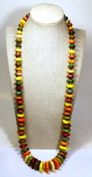 Fine Genuine Polished Multi Colored Stone Beaded Necklace