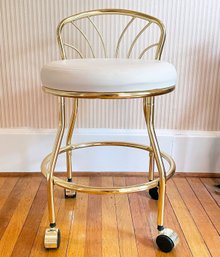 A Vintage Brass Vanity Seat