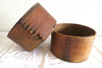 Pair Of Antique Bent Wood Dry Grain Measures
