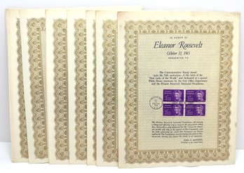 23 Pages 1963 Issued Eleanor Roosevelt Commemorative Stamps, Posted