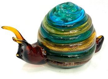 Beautiful Art Glass Snail Paperweight