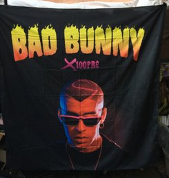 Huge Bad Bunny Hip Hop Silk Type Cloth Tapestry Music Poster - New