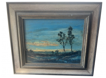 Original Vintage Oil Painting - Evening/dusk/landscape