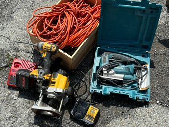 Tools And More - A Dewalt Router, Hammer Drill, Makita Jig Saw And More