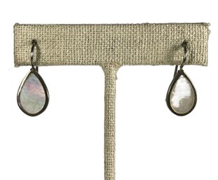 Pair Sterling Silver Mother Of Pearl Pierced Earrings