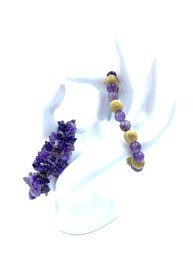 Pairing Of Amethyst Stone Bracelets