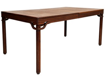 A Large, Extendable Mid Century Teak Dining Table In Qing Dynasty-Carved Huanghuali Style