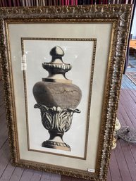 Ethan Allen Decorative Print With Nail Mat And Ornate Frame