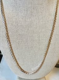 LONG FANCY 24' STERLING SILVER CHAIN NECKLACE