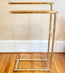 A Vintage Mid Century Brass Towel Rack