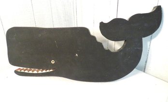 Hand Carved Black Wood Whale