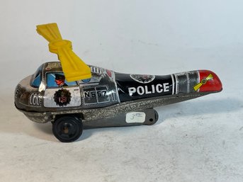 TIN FRICTION TOY - POLICE HELOCOPTER - MADE IN JAPAN