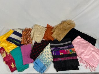 Collection Of Assorted Scarves - Pashmina, Givenchy,  Some Silk