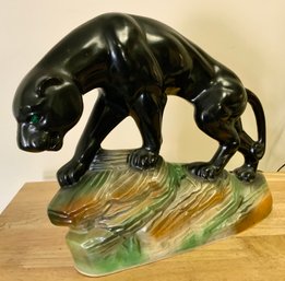 Vintage LANE & CO Black Panther TV Lamp/Light  ~ Working ~ (T)