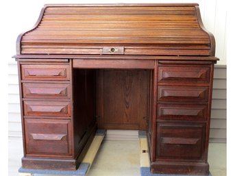 A True American Classic Golden Oak Rolltop Desk - Cutler & Son's, Buffalo NY C. 1880's-1900