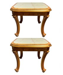 Pair Of Louis  XV Marble Top Side Tables