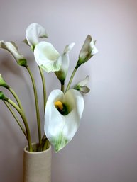 Silk Calla Lilly Arrangement In Cylinder Vase