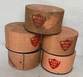 Five Wyatt Fuel Oil Empty Paper Containers