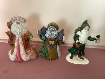 Ceramic Santa Claus Lot Of 3