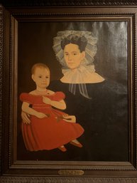 Ammi Phillips 'Mrs. Mayer And Daughter' Cartier Reproduction Painting