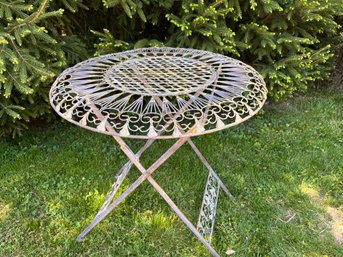 Old Rectory Cast Iron Folding Outdoor Bistro Table - 29.5'D