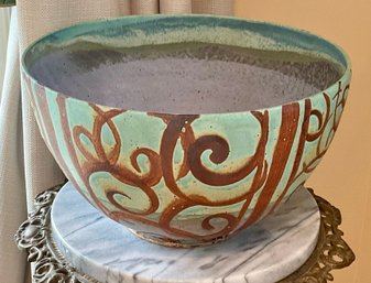 Large Eye Catching  LIZ KINDER Ceramic Bowl