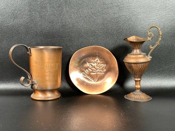 A Selection Of Vintage Copper Items