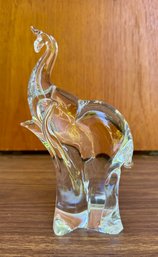 Clear Glass Elephant Paperweight