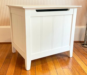 A Painted Wood Hamper Or Storage Chest