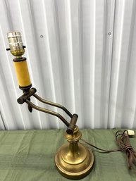 Adjustable Brass Table Lamp - Works!