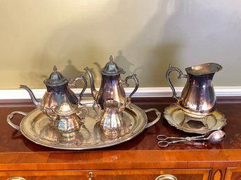 Silverplate Tea Set With Water Pitcher