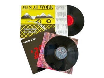 Duo Of 1980s Vinyl Record Albums - Men At Work & The Police