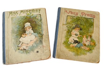 *RARE* 2 ANTIQUE 1800's Children's Books- 'MISS MISCHIEF - (last Page Loose) & 'VERY PRETTY'- Ernest Nister