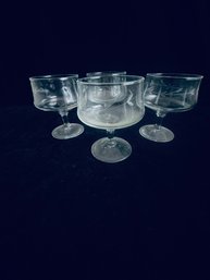 Etched Stemmed Dessert Glasses