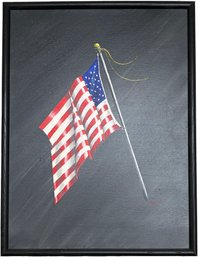 An Original Oil On Canvas - American Flag - Unsigned