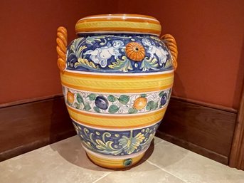 Impressive Floor Urn By Deruta Pottery, Italian