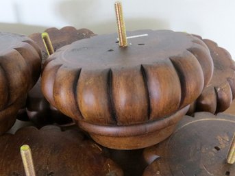 Group Of 8 Round Wooden Decorative Furniture Feet
