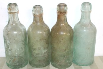 Four Henry Utzincer Weiss Beer Bottles