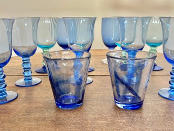 Gorgeous Vintage Blue Glassware - 11 Pieces