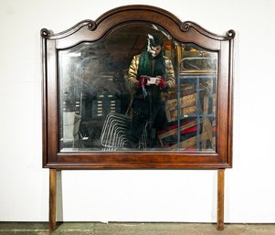 A Large, Vintage Mahogany Framed Beveled Mirror