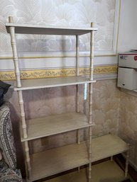 White 'bamboo' Inspired Mid Century Shelving Unit / Bookcase