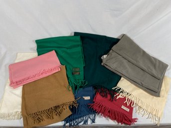 Collection Of Solid Color Wool Cashmere Scarves - Hilltop, W. Bill Ltd, The Scotch House And 1 Infinity Scarf