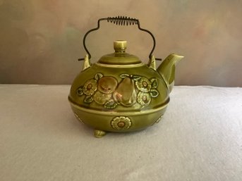 Midcentury Modern Green Teapot With Fruit #3