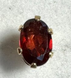 SMALL 14K GOLD GARNET SINGLE STUD EARRING